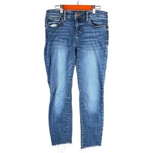 Judy Blue Los Angeles Skinny Fit Mid Rise Custom Cut Capri Jeans‎ Blue Womens 7